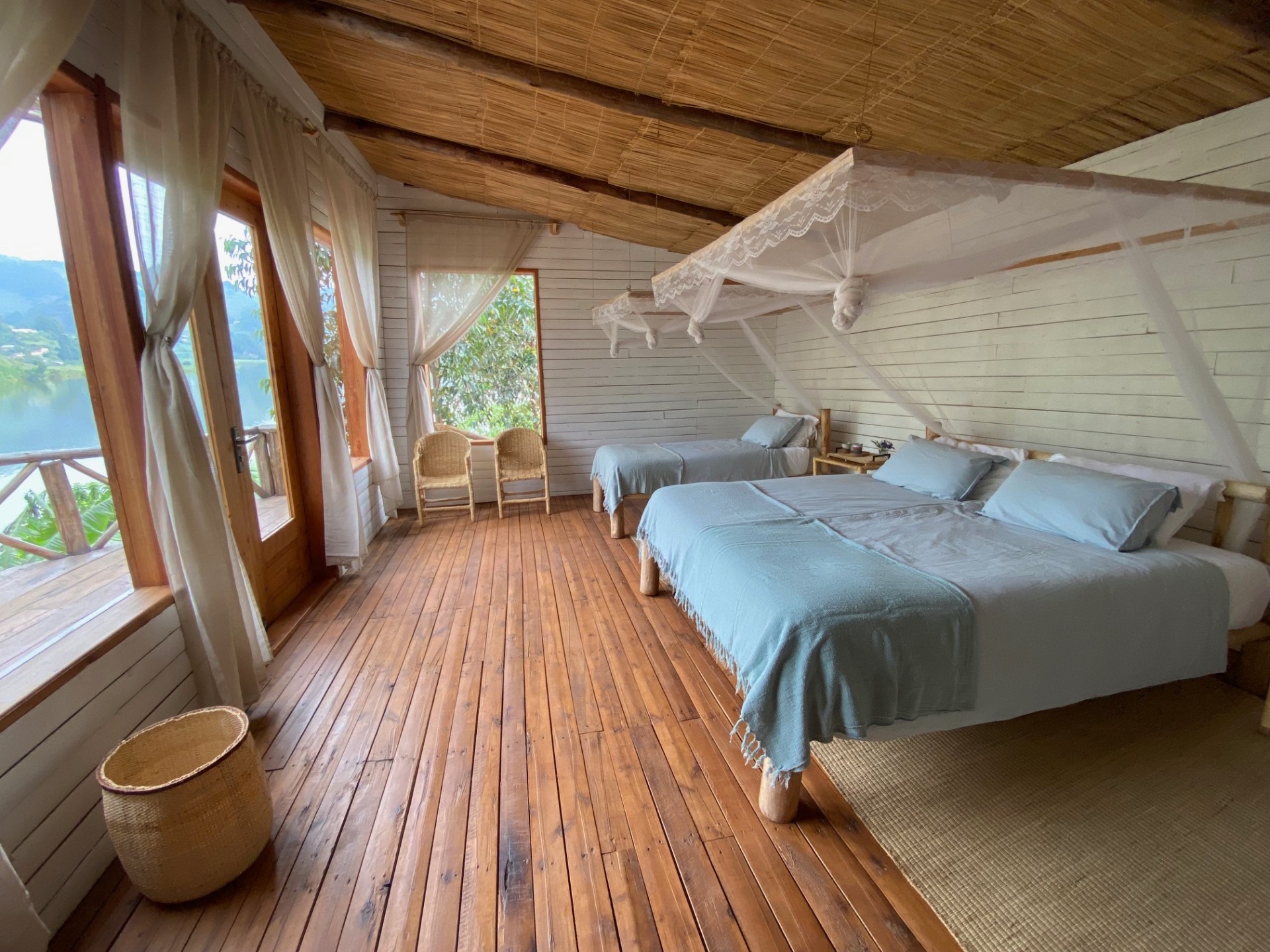 Lake Cabin · bedroom with lake view